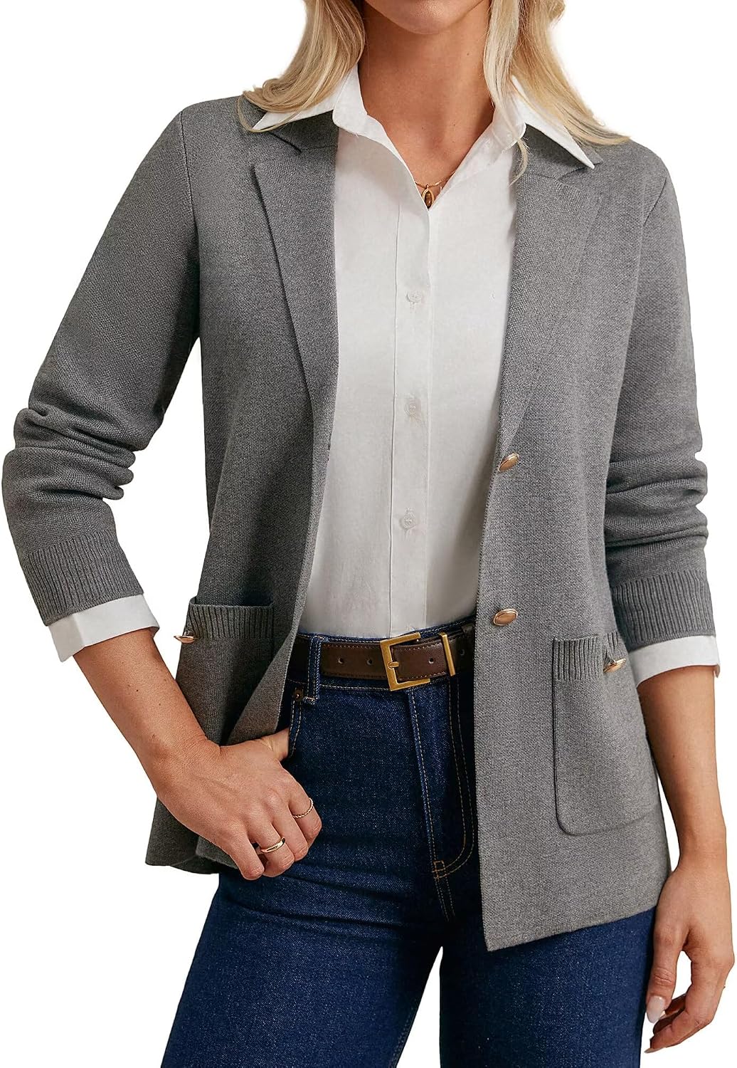Women Sweater Blazers Business Casual Long Sleeve Work image 1