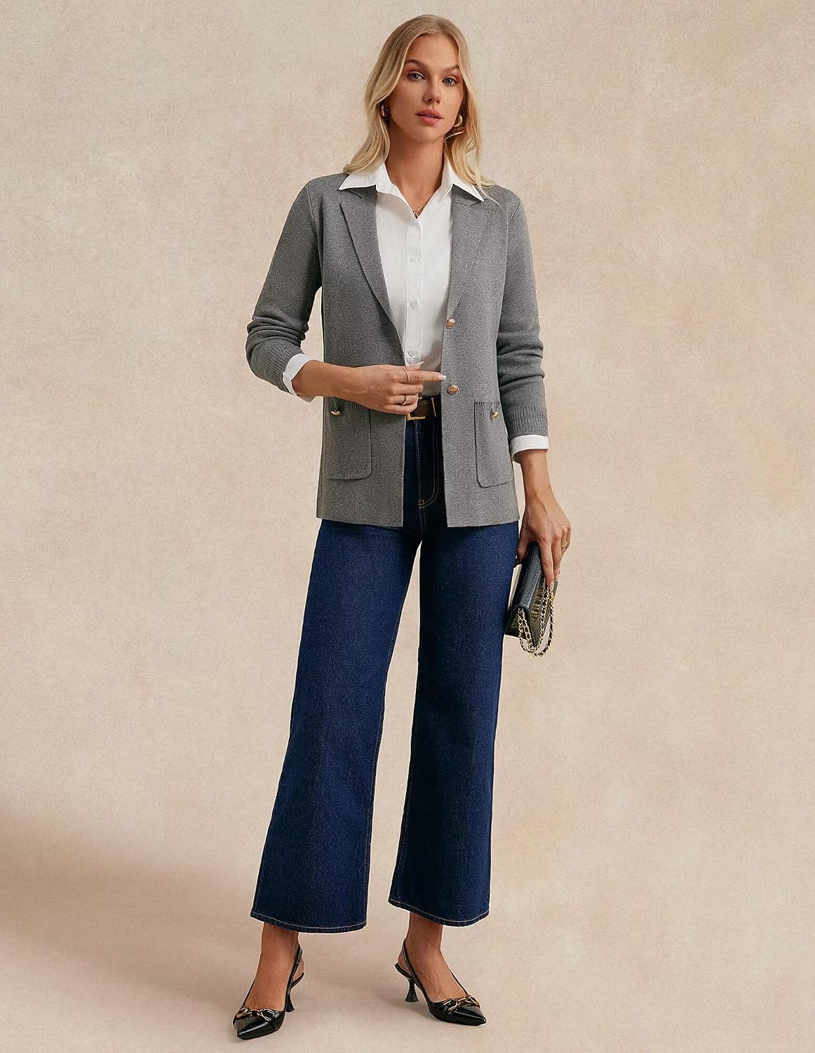 Women Sweater Blazers Business Casual Long Sleeve Work image 3
