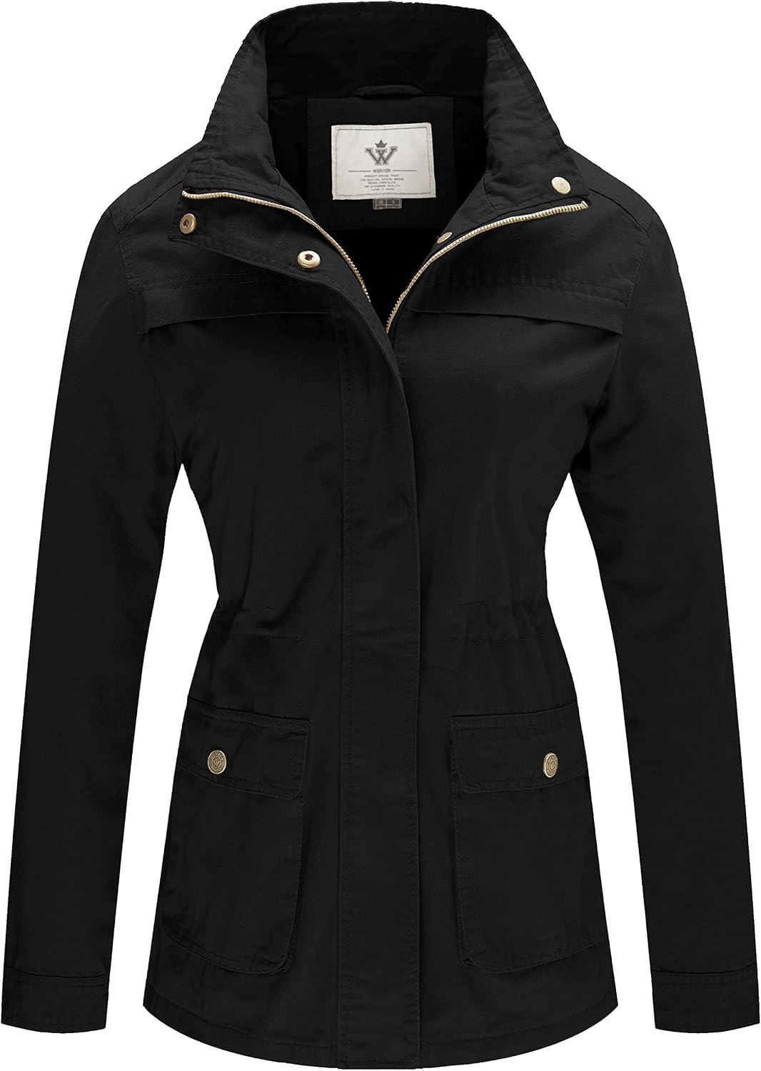 Casual Military Jacket Cotton Stand Collar Utility Anorak image 1